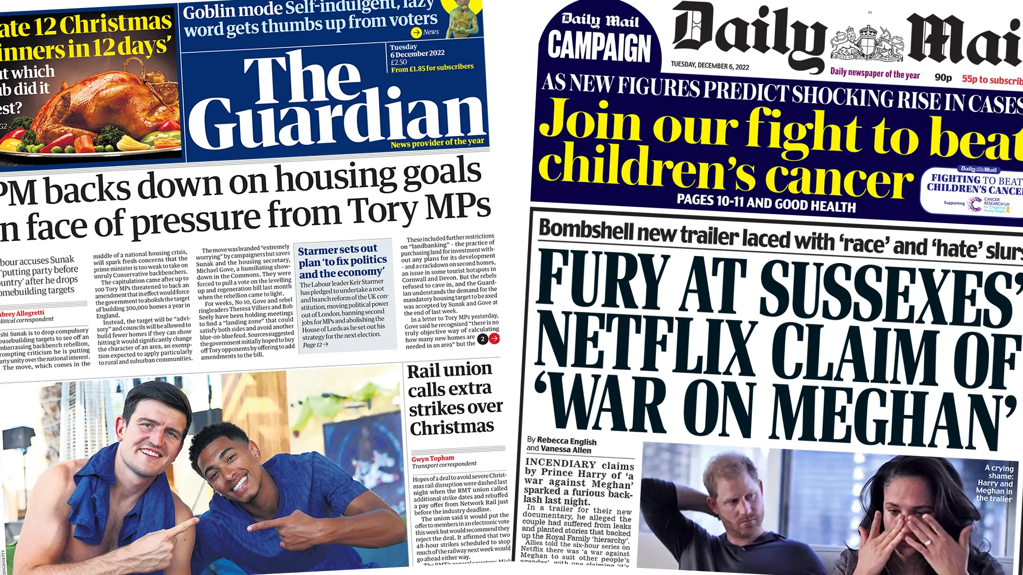 Guardian and Daily Mail front pages