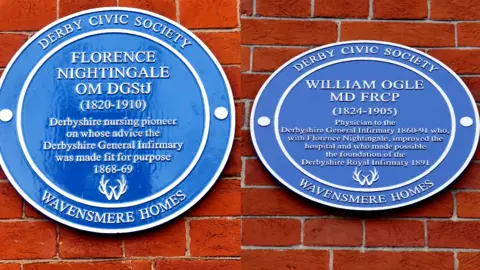 Wavensmere Homes Blue Plaques marking the lives of Florence Nightingale and William Ogle who worked together