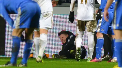 Getty Images Charlie Morgan after being kicked