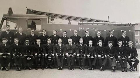 The first trainee firefighter course delivered by Tyne and Wear Fire and Rescue Service in 1974
