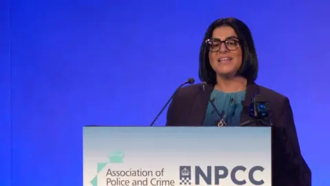 BBC Home Secretary Shabana Mahmood giving a speech on Wednesday. 