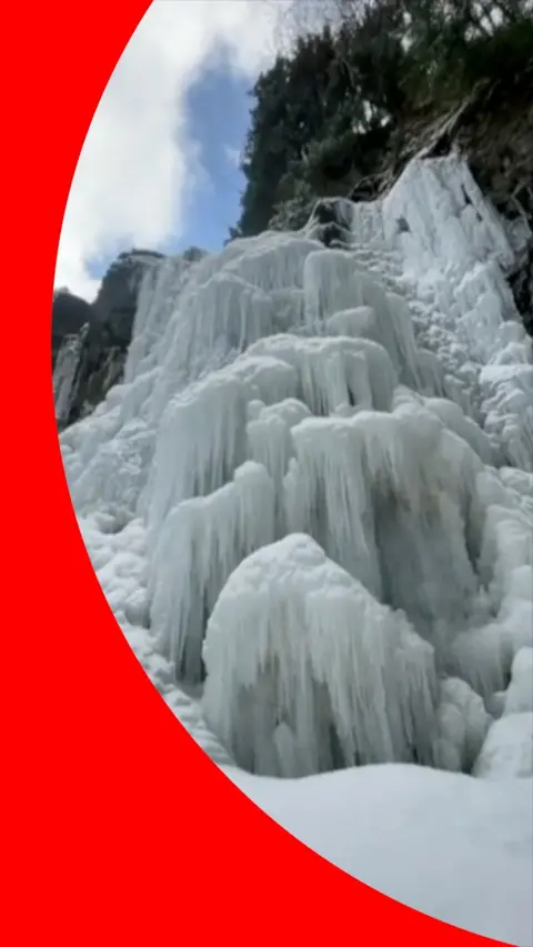 A frozen waterfall
