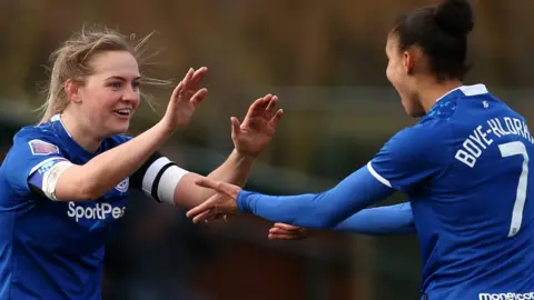 Everton Women celebrate a goal