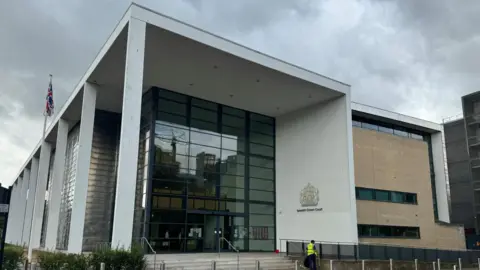 George King/BBC The front of the Ipswich Crown Court building.