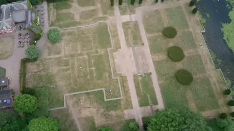 National Trust A view from above showing the outlines of the lost mansion