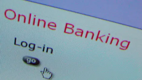 Online banking log-in page on a computer screen