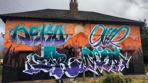 BBC Graffiti on the houses