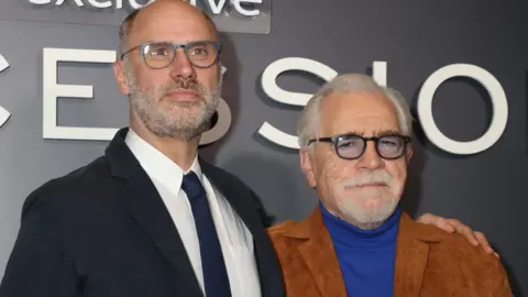 PA Media Jesse Armstrong and Brian Cox attending a screening of Succession season 4, at the British Museum in London. Picture date: Thursday March 23, 2023