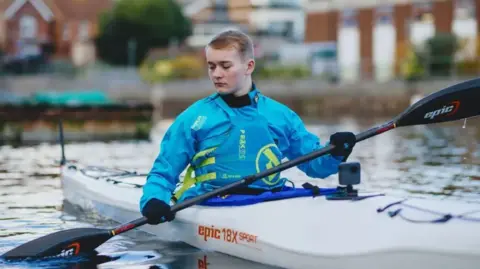 Comic Relief Billy Monger in Kayak for 2021 Comic Relief challenge