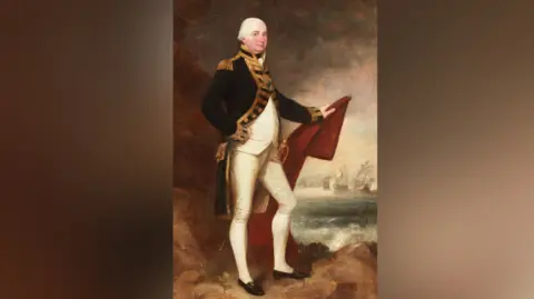 Laing Art Gallery A portrait of Admiral Lord Collingwood before 1812. It was painted by James Lonsdale. Collingwood is dressed in military dress uniform and has white hair.