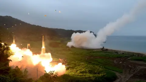 AFP South Korea-US joint missile drill at an undisclosed location on South Korea's east coast after North Korean ICBM test.