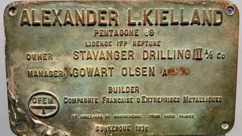 BBC A metal name plate from the Kielland