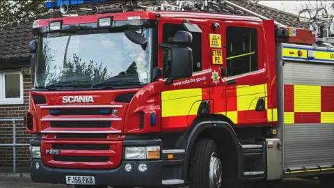 A Nottinghamshire Fire and Rescue Service engine