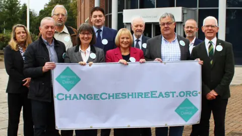 Change Cheshire East Campaigners outside Westfields