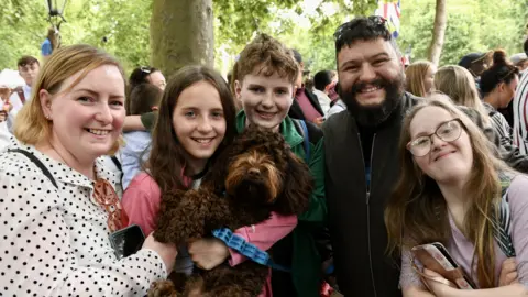 Zoe, Isla, Archie, Carl, Millie and dog Obi