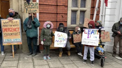 Climate protestors in Douglas, Isle of Man