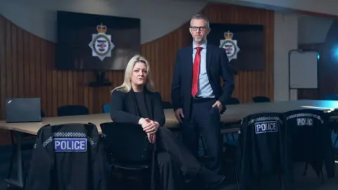 Gareth Iwan Jones/Channel 4 Publicity still of DC Amber Redman and DS Geoff Smith, who work in our Professional Standards Department