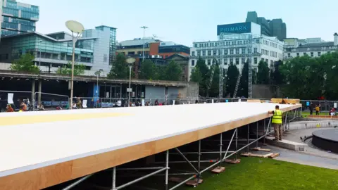 Katherine Jewkes Catwalk in Piccadilly Gardens