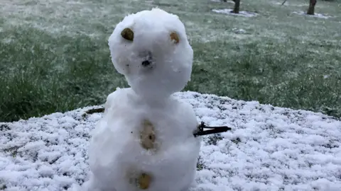 Birdy/BBC Weather Watchers Small snowman in Weybread, Suffolk