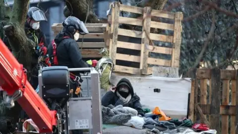 PA Media Protester being arrested