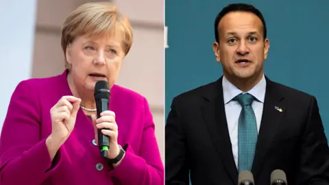 EPA/Reuters German Chancellor Angela Merkel and Irish Taoiseach Leo Varadkar