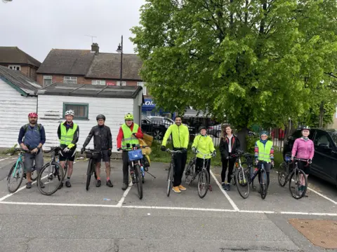 Ride for their Lives Health workers on bicycles 