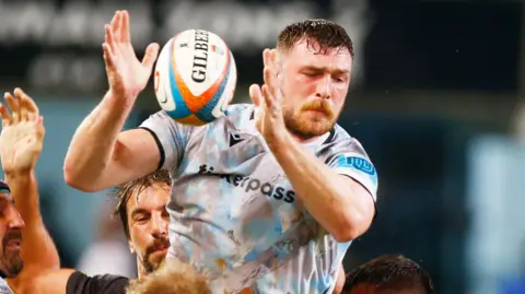 James Ratti in possession for Ospreys