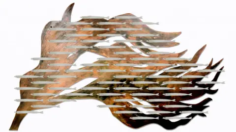 Gary Pickles A sculpture depicting sea kelp and sandeel