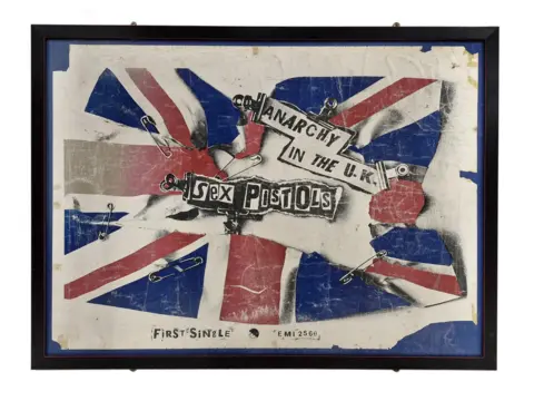 John Rolfe Auctions A rare old poster from the punk band Sex Pistols