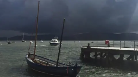 Lynn Hughes Lynn Hughes enjoyed dodging the showers in Aberdovey