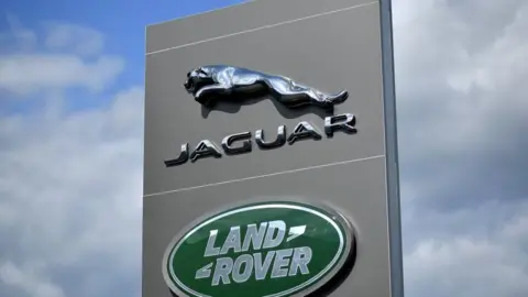 Getty Images Jaguar Land Rover sign
