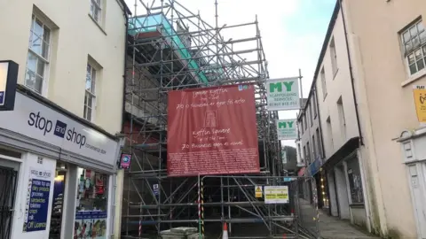 BBC Scaffolding ion Bangor High Street