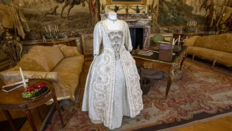 Blenheim Palace A white dress on display