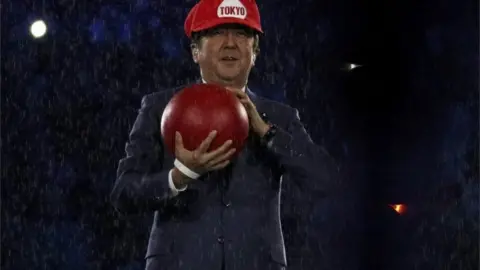 Reuters Closing ceremony - Maracana - Rio de Janeiro, Brazil - 21/08/2016. Prime Minister of Japan Shinzo Abe is seen on stage.