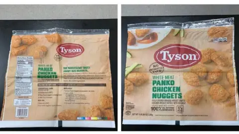 Handout The recall concerns 5lb bags of white meat nuggets coated in panko bread crumbs