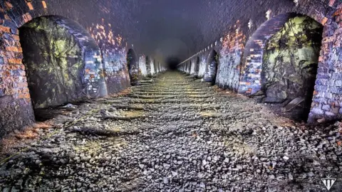 Four by 3 Inside the Rhondda Tunnel