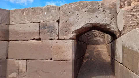 HS2 Musket ball marks on gatehouse