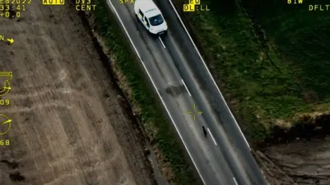 North Yorkshire Police Aerial view of police pursuit