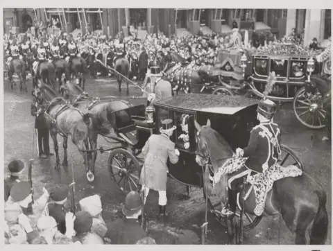 Hulton Archive Whose Fault, The driver of Winston Churchill 's coach at the coronation, Capt. Frank Gilbey, has raised his voice to start off a controversy about the Prime Minister 's action in ordering the coach back To No 10 Downing Street after it had lost it 's place in the procession on June 2. Capt Gilbey hotly denies that his handling of the horses had anything to do with the mixup but spectators agree that the coach had lost it 's place. The incident, which happened outside Canada house was pictured exclusively by Federal Staff photographer James Lynch, who heard Churchill instruct Gilbey to withdraw from the procession, London, England