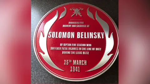 West Yorkshire Fire and Rescue Service Red plaque