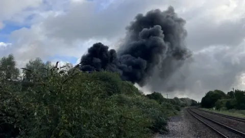 BBC Taunton Recycling Centre fire smoke