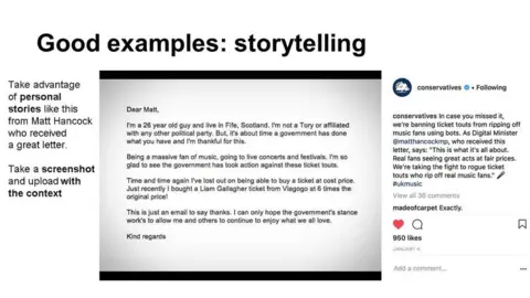 CONSERVATIVES Slide: "good examples: storytelling"
