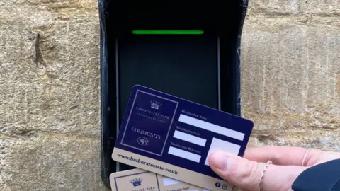 Cirencester Park Someone scanning their card to get into Cirencester Park