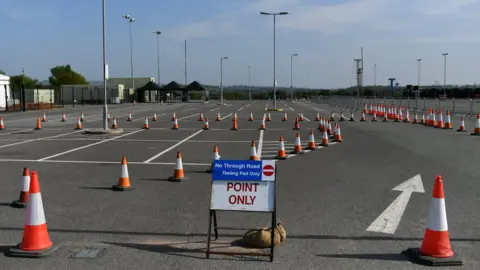 Getty Images Drive-through test centre in Exeter