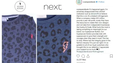 Instagram Scamp and Dude The two designs in the dispute