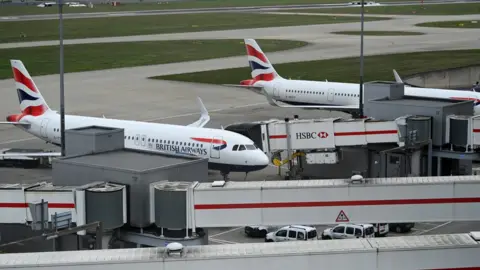 EPA BA planes at Heathrow Airport