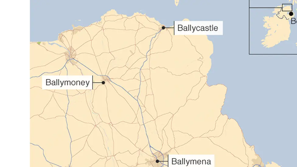 A map showing the three signing centres