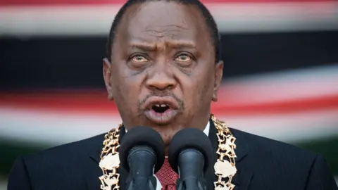 Getty Images Kenya's president Uhuru Kenyatta