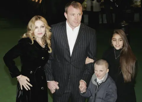 Getty Images Madonna and husband Guy Ritchie and children Rocco and Lourdes at the Arthur And The Invisibles premier in London in 2007