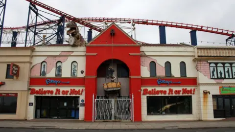 BBC Closed attraction on Blackpool promenade